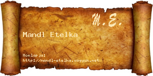 Mandl Etelka névjegykártya
